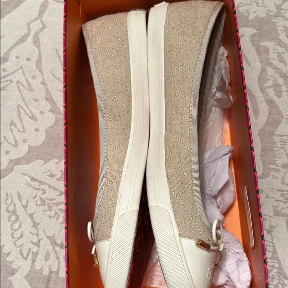 Tory Burch Gray and Cream Flats - Picture 6 of 7